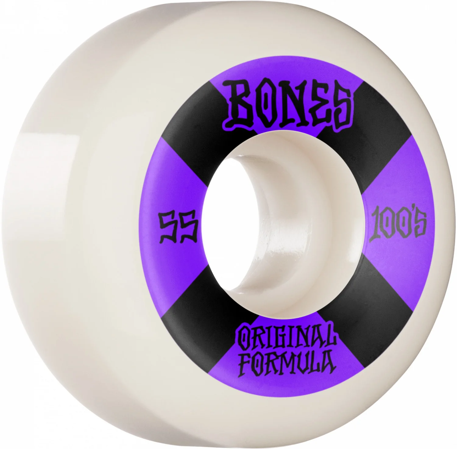 Bones OG 100's #4 V5 Sidecut 55mm 100a Wheels - White (Set of 4)