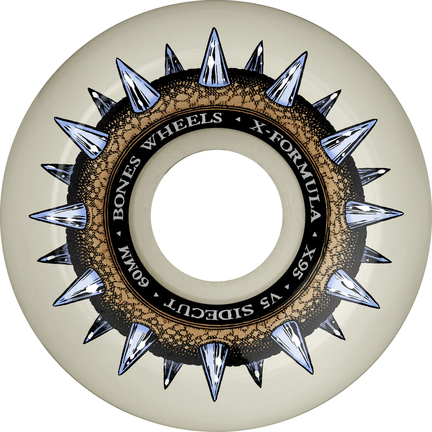 Bones X-Formula Street Cleats V5 Sidecut 60mm 95a Wheels - White (Set of 4)