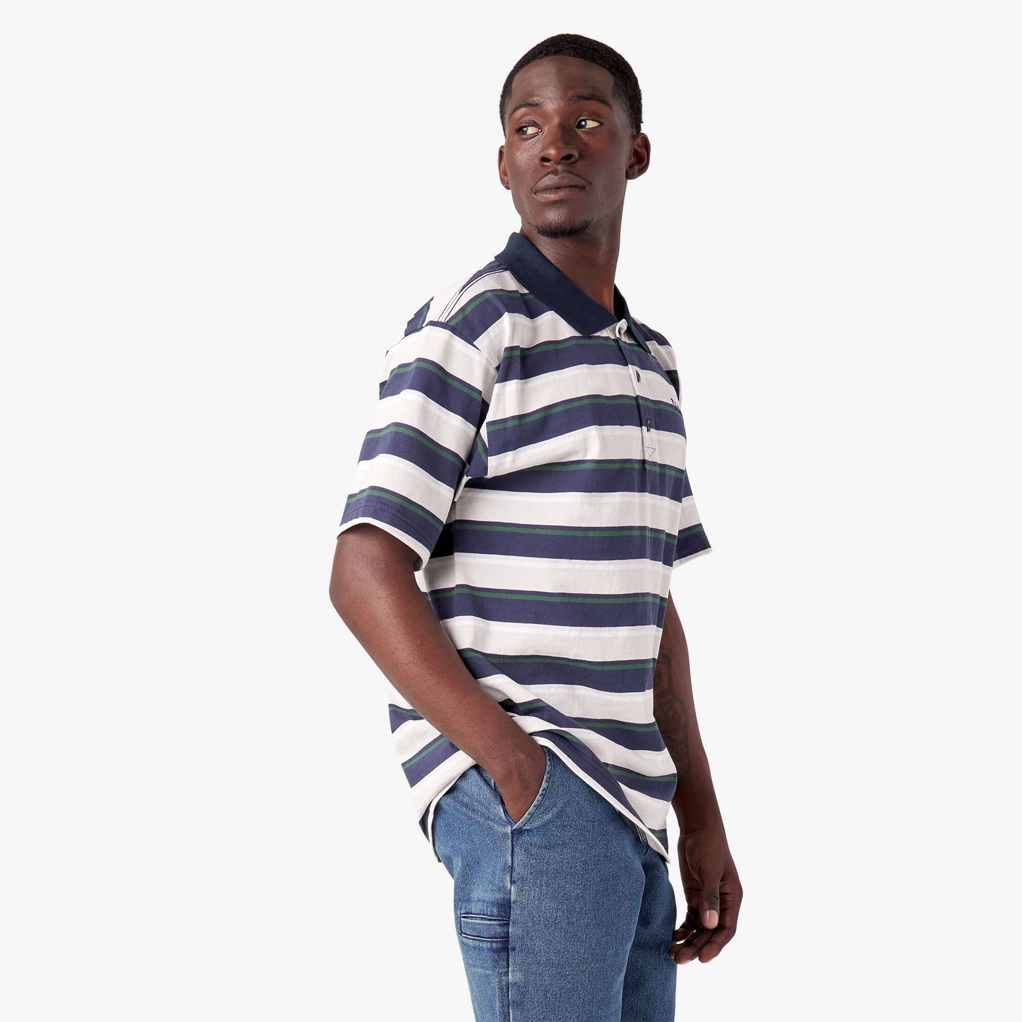 Dickies Skateboarding Guy Mariano Short Sleeve Polo Shirt - Guy Mariano Stripe - Image 4