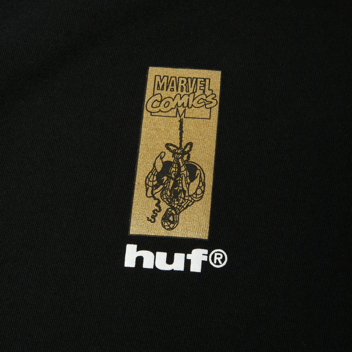 HUF x Marvel Spider-Man Arachknight Gold T-Shirt - Black - Image 3