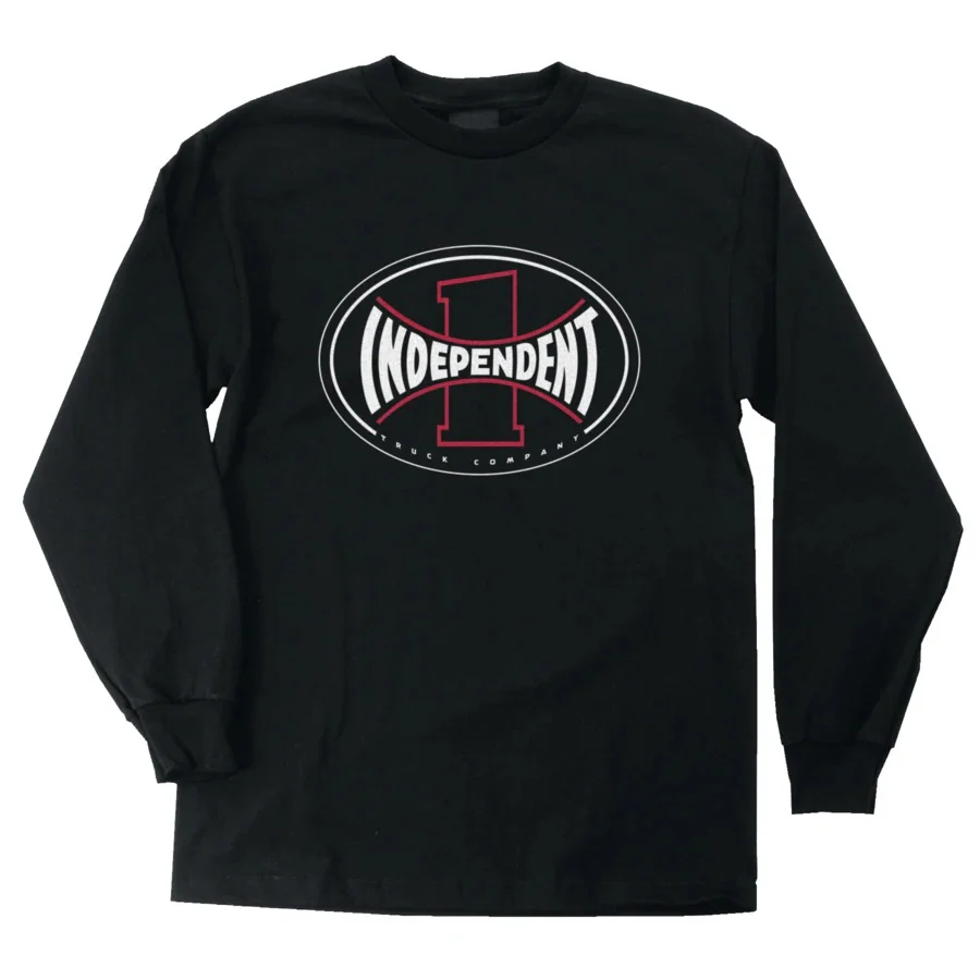 Independent ITC Span Long Sleeve Mens T-Shirt - Black - Image 2