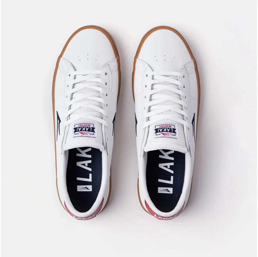 Lakai Shoes Newport - White/Gum Leather - Image 3