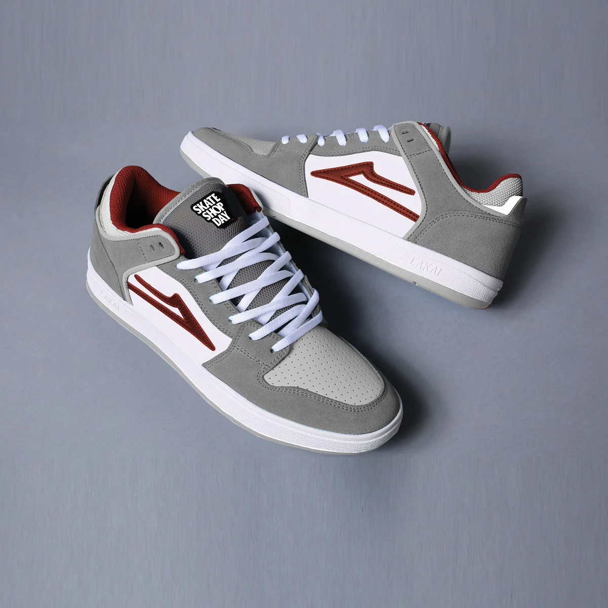 Lakai Shoes Telford Low SMU - Grey/Burgundy - Image 3