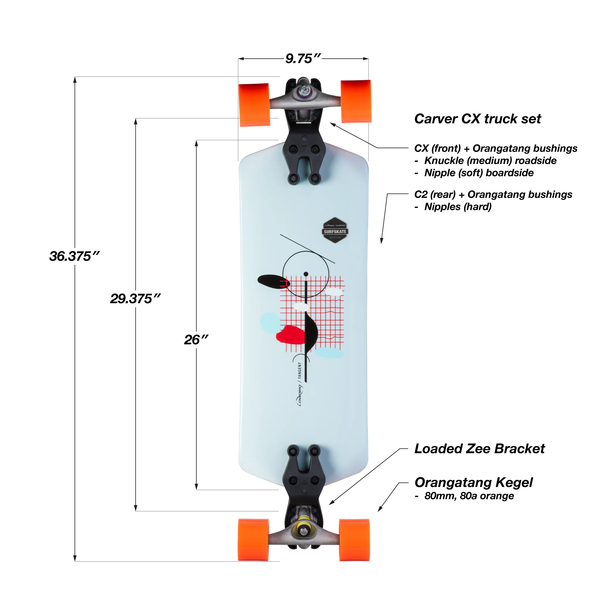 Loaded Tangent Surfskate Complete - Image 3