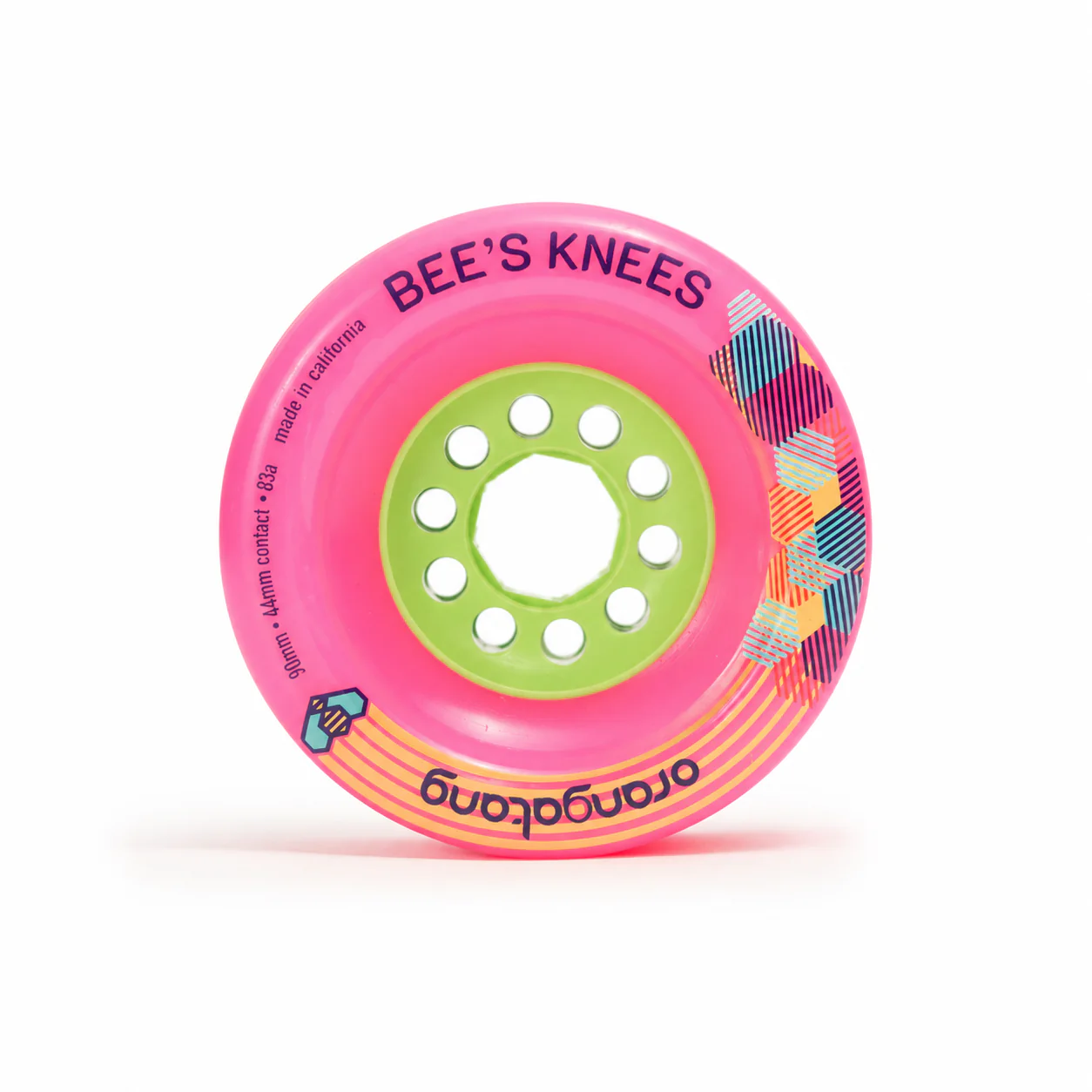Orangatang Bee's Knees 90mm 83a Longboard Wheels - Pink (Set of 4) - Image 3