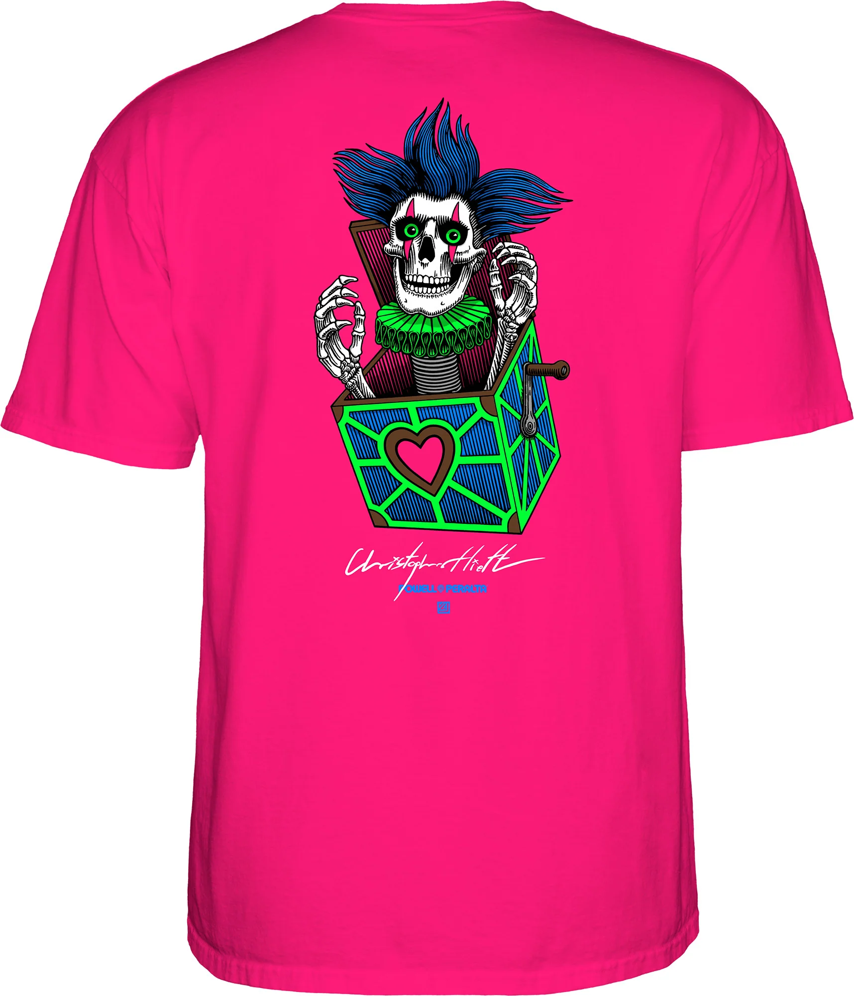 Powell Peralta Chris Hiett Skull T-shirt - Hot Pink - Image 3