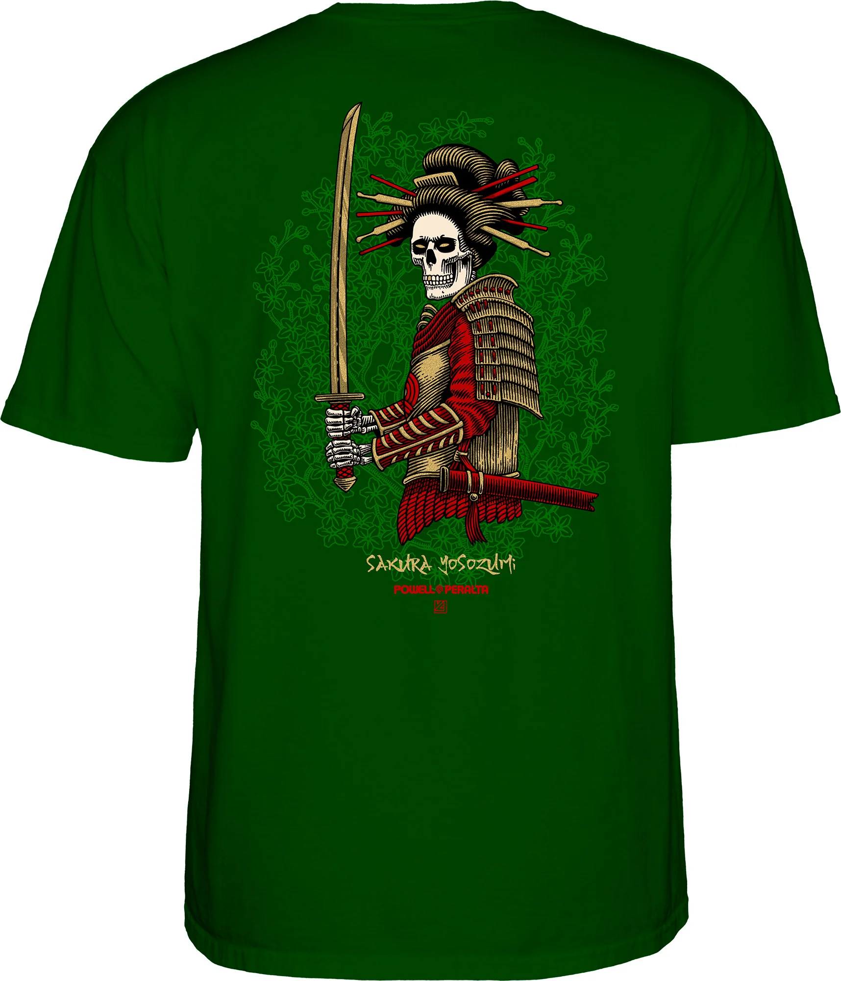 Powell Peralta Sakura Yosozumi Onna-Bugeisha T-shirt - Forest Green - Image 3