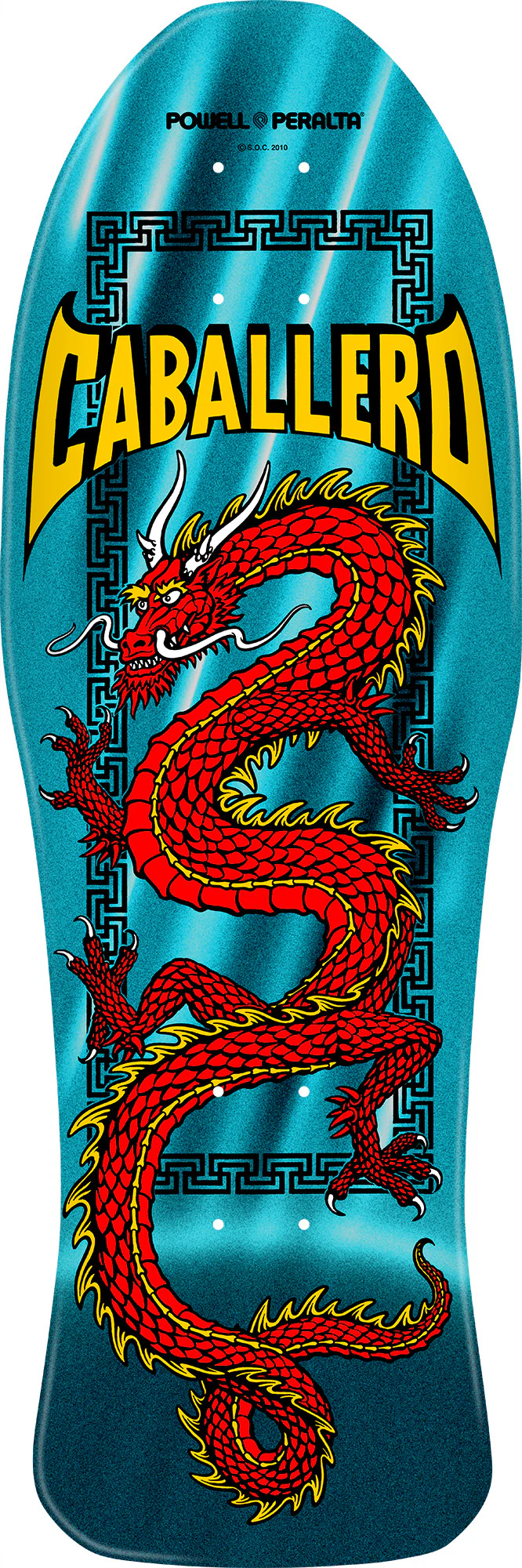 Powell Peralta Steve Caballero Chinese Dragon Reissue Deck - 10" Aqua Foil **PRE-ORDER**
