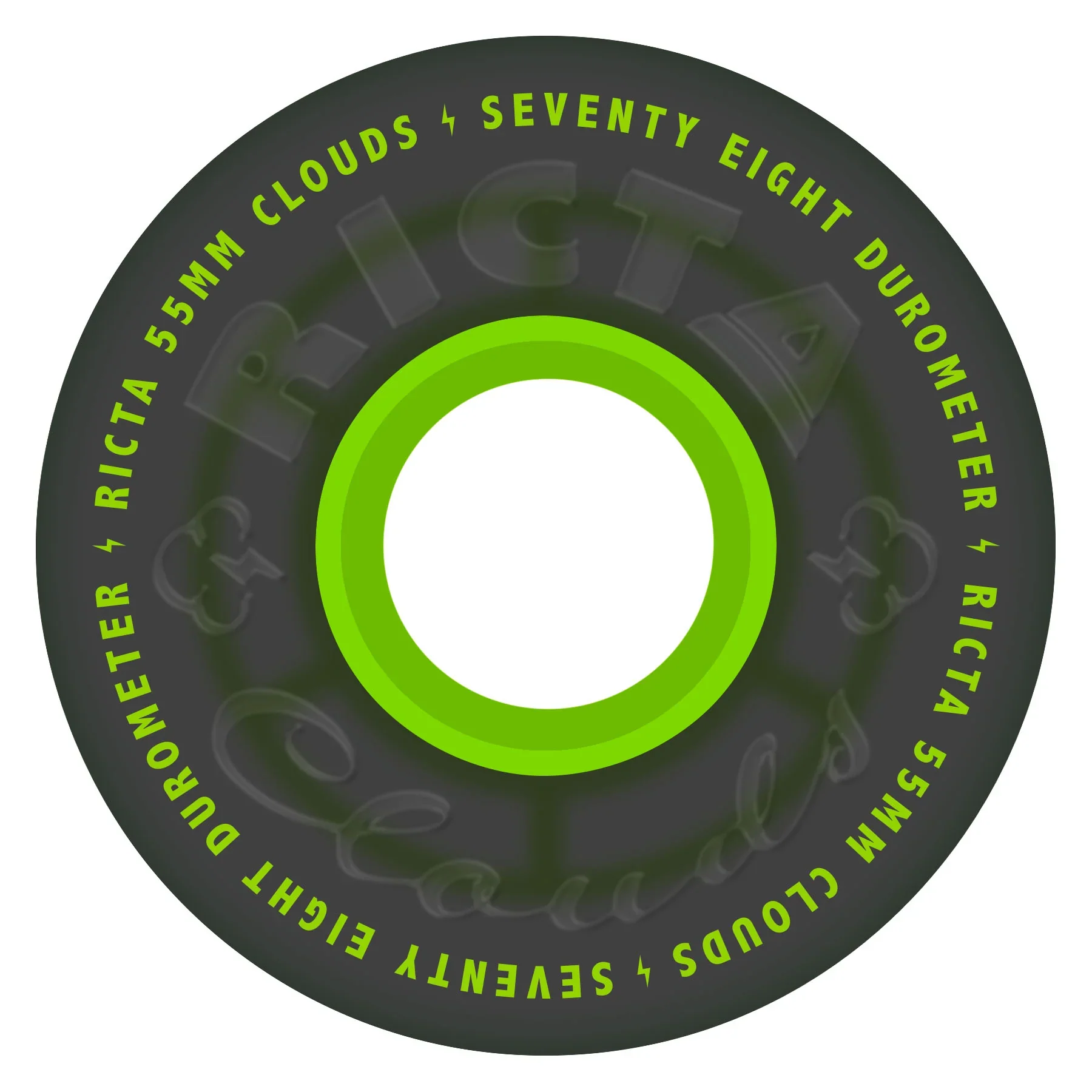 Ricta Clouds Wheels 55mm 78a - Transparent Black/Green (Set)