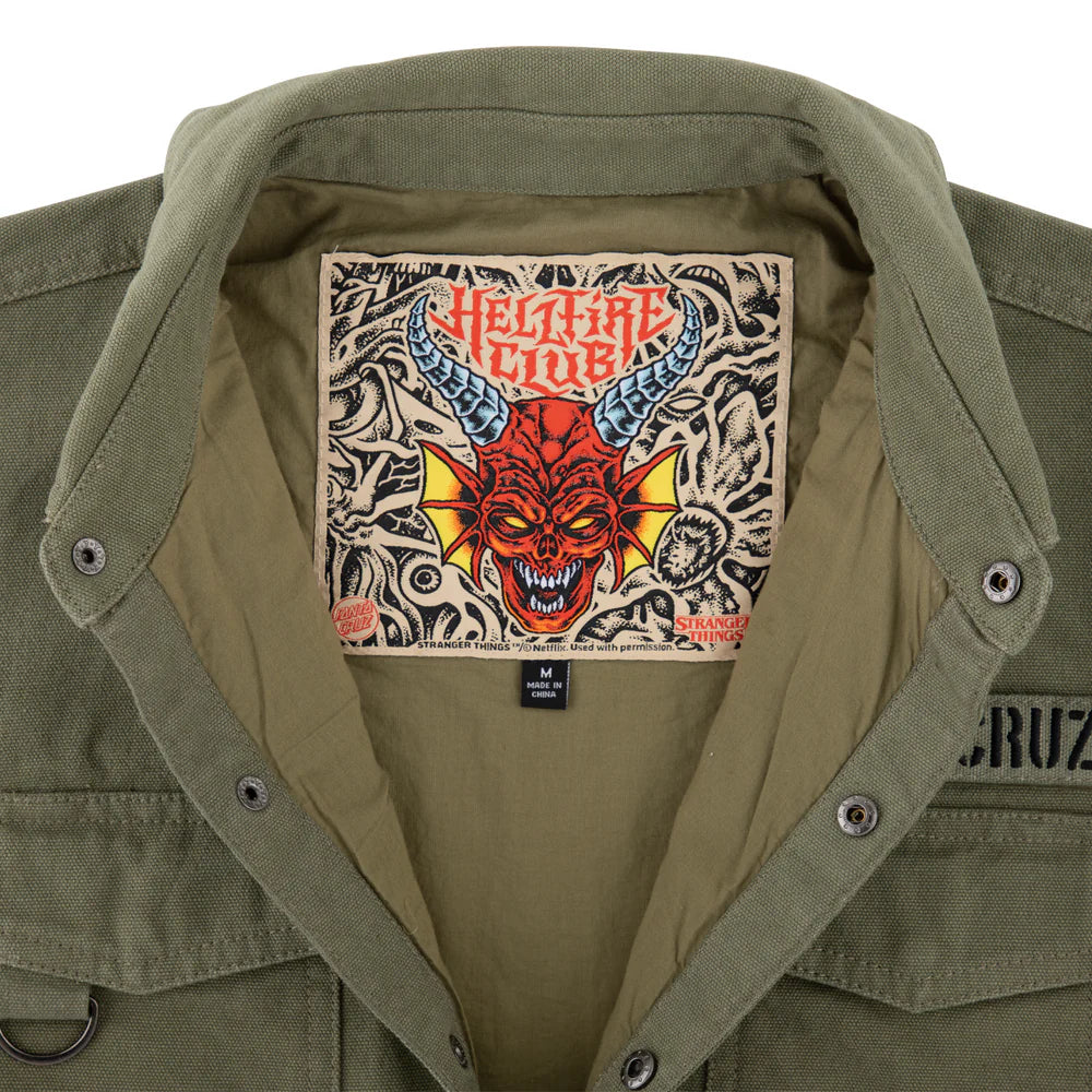 Santa Cruz x Stranger Things Crawl Military Jacket - Army - Image 5