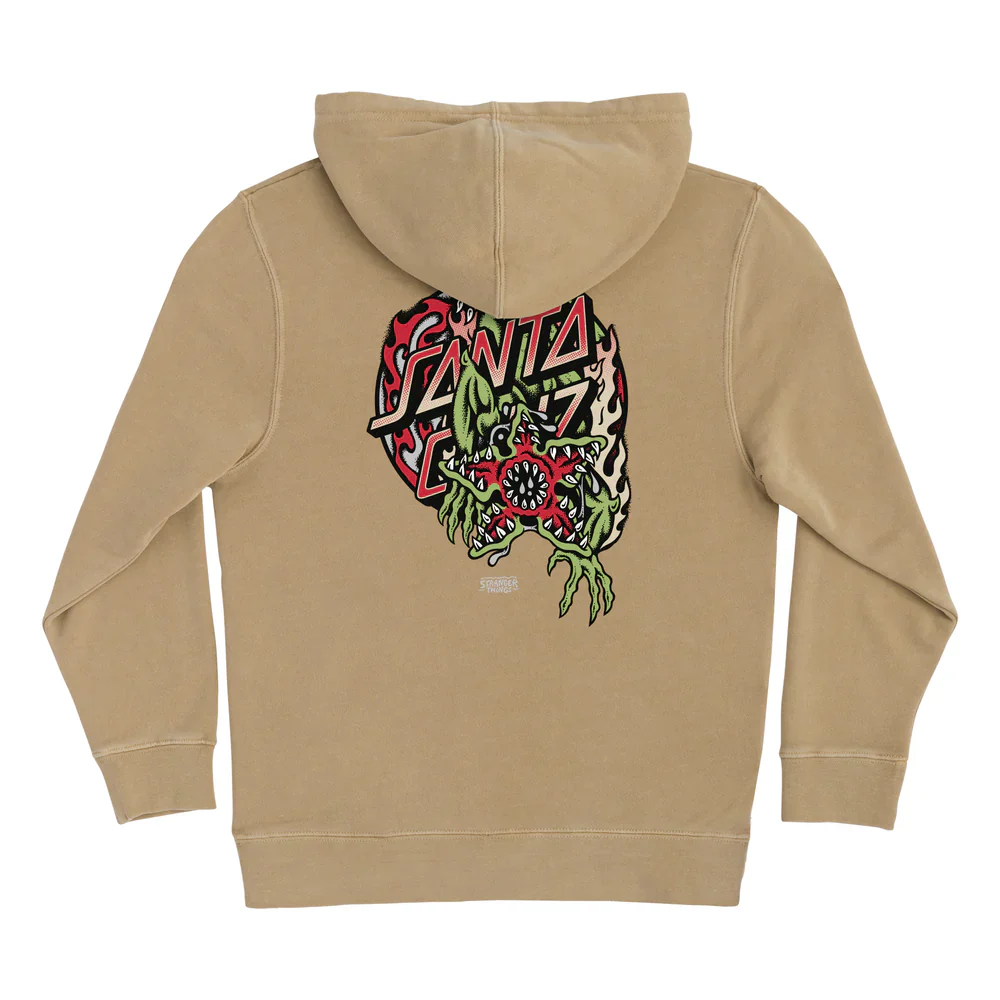 Santa Cruz x Stranger Things Demogorgon Dot Youth Hoodie - Pigment Sandstone - Image 2
