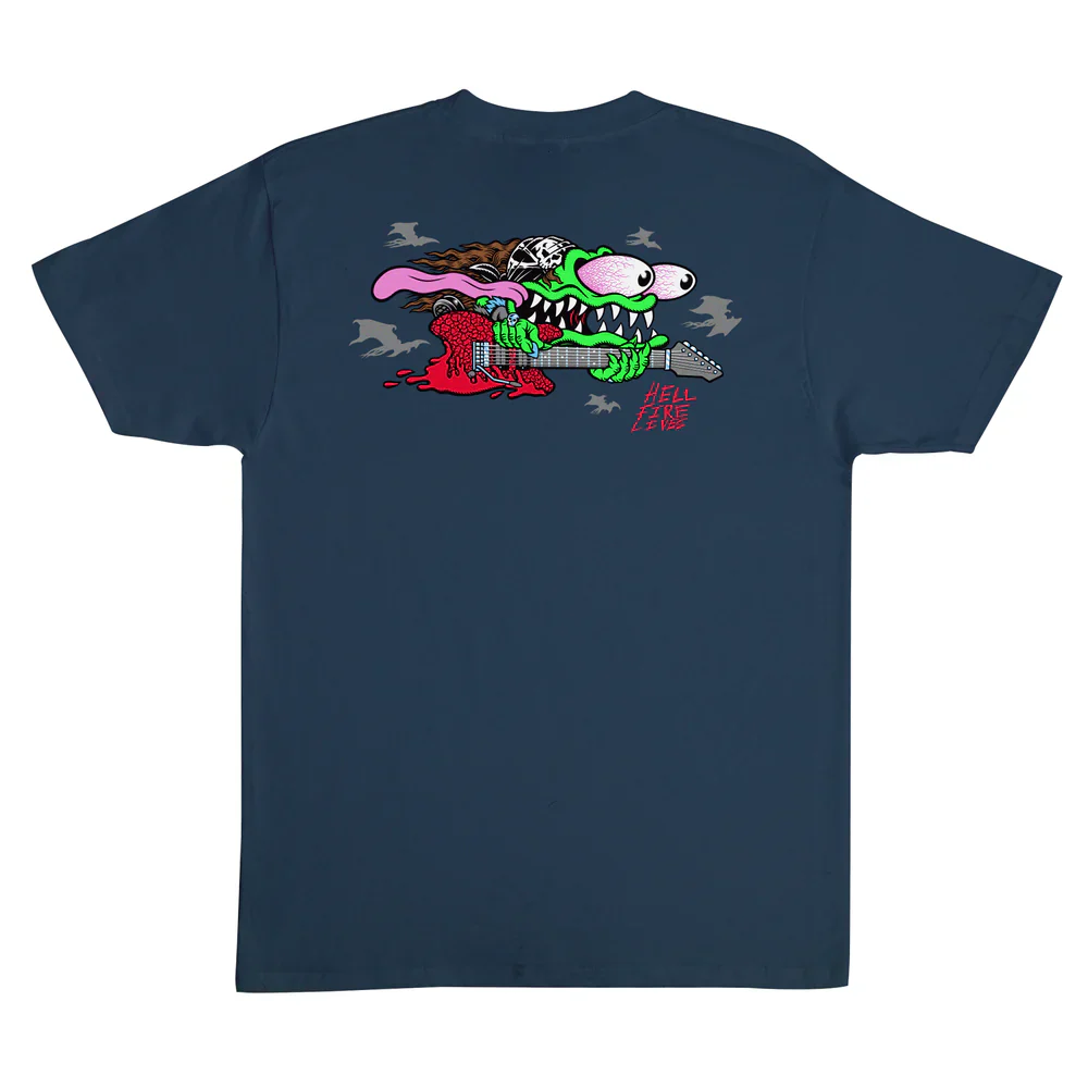 Santa Cruz x Stranger Things Eddie Slasher T-Shirt - Blue Dusk - Image 2