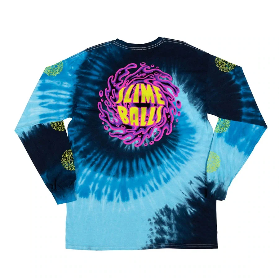 Slime Balls SB Logo Long Sleeve Mens T-Shirt - Blue Ocean - Image 2