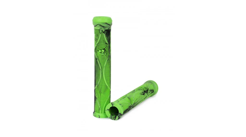 Subrosa BMX Genetic Grips Flangeless DCR - Black/Neon Green Marble