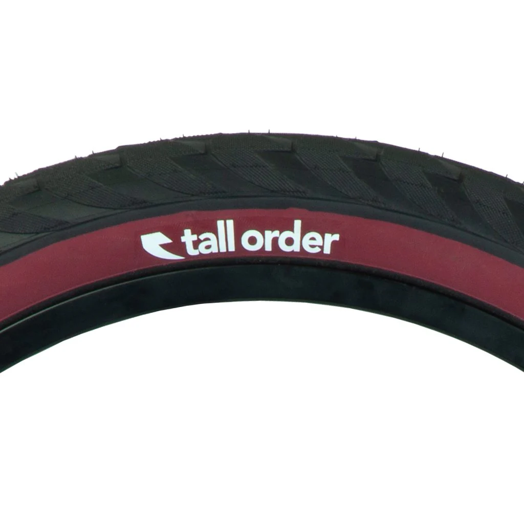 Tall Order BMX Wallride Tire 2.30" - Black/Dark Red - Image 2