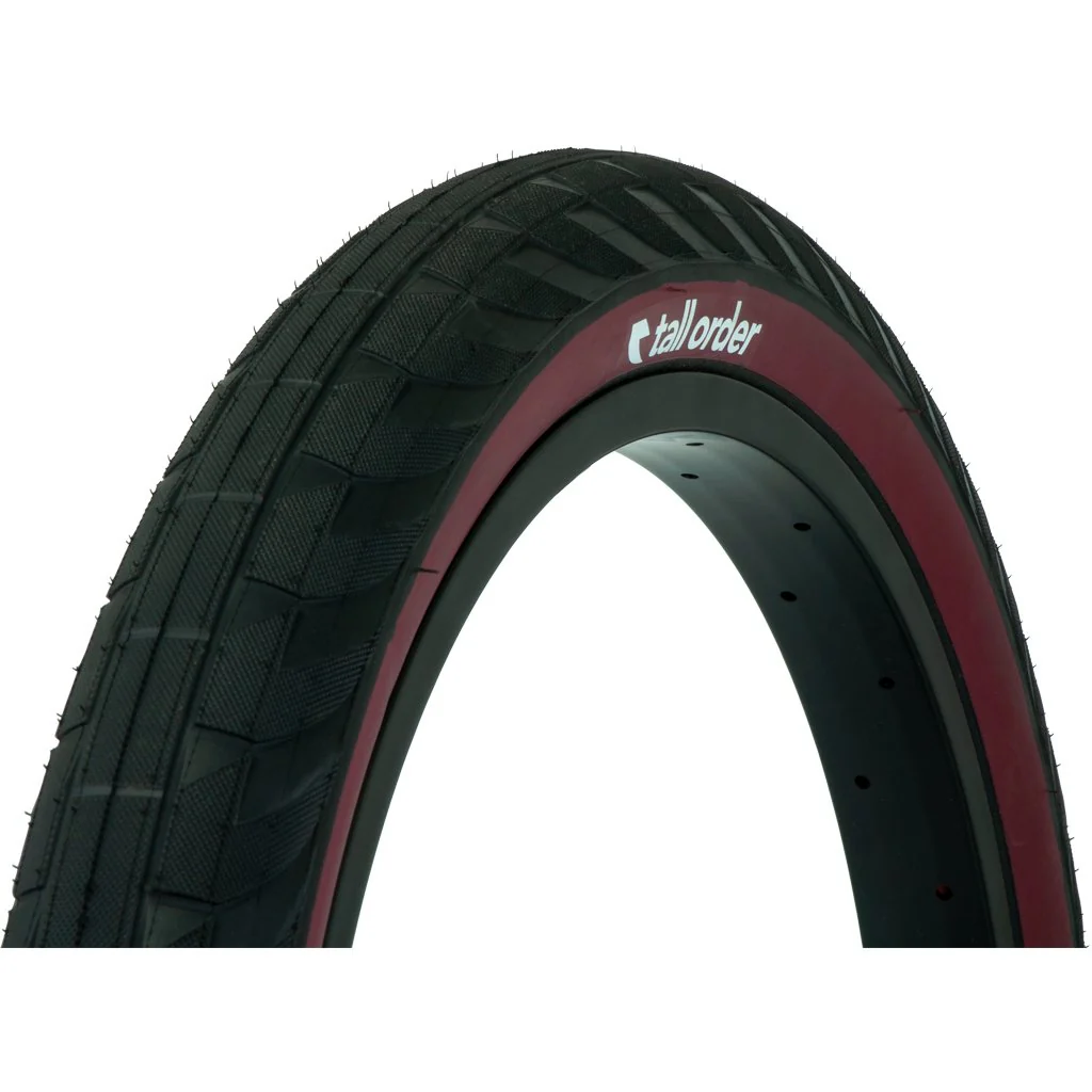 Tall Order BMX Wallride Tire 2.30" - Black/Dark Red - Image 4