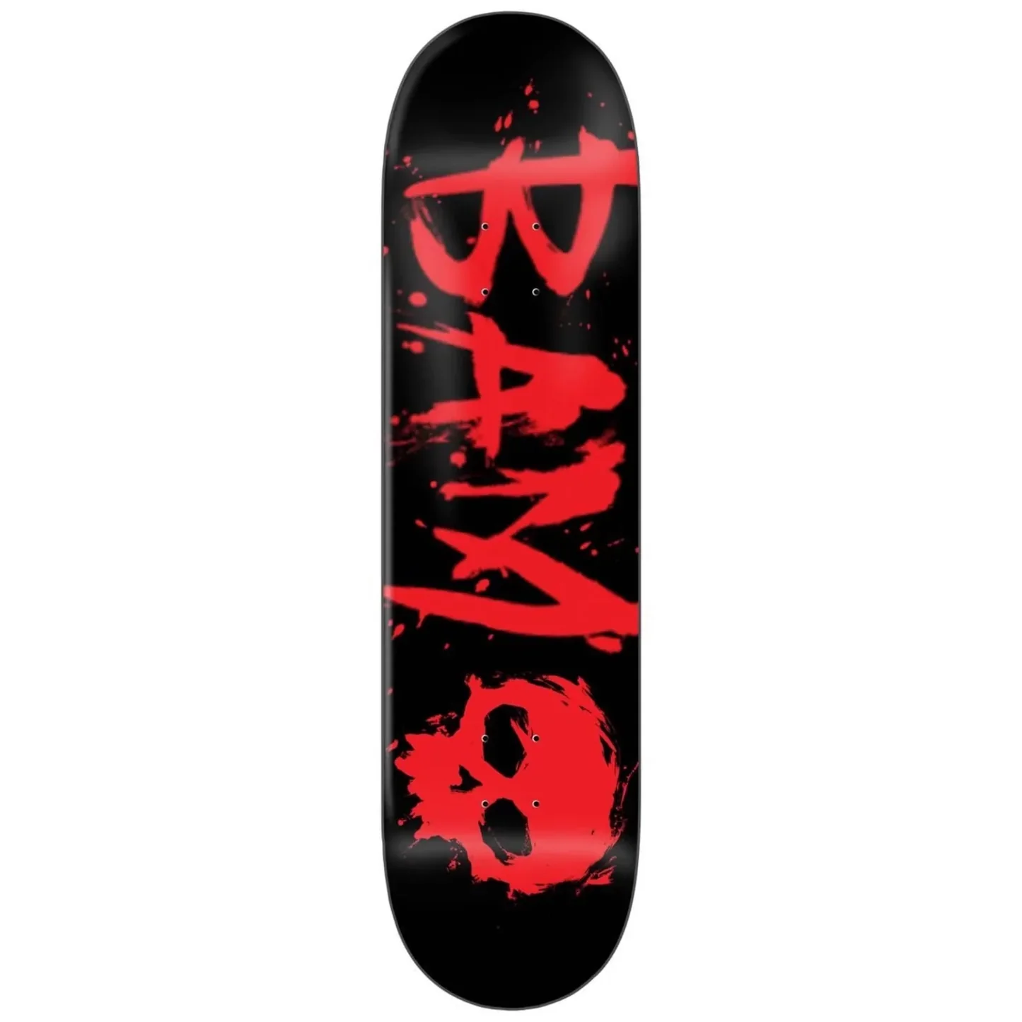 Zero Bam Blood Text Skateboard Deck - 8.25″ Black Dipped